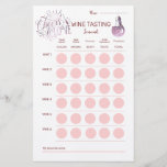 Cheers To Love Wine Tasting Scorecard Stationery<br><div class="desc">A wine tasting scorecard designed to match our "Cheers To Love" Wine Tasting Bridal Shower Party Collection. Include space for name,  tasting notes and ratings on six wines,  favorite wine. On the back,  the guests can make notes,  or add comments and impressions.</div>