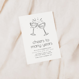Cheers to Many Years Simple Engagement Party Invitation