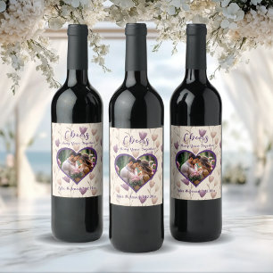 Cheers to Many Years Together Photo Template Wine Label