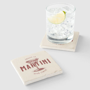 Cheers to Martini Good Times Vintage Cocktail Stone Coaster