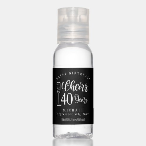 Cheers to men any age rustic happy birthday favor hand sanitizer