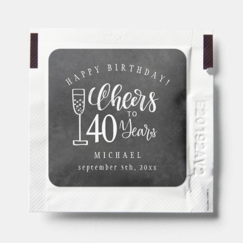 Cheers to men any age rustic happy birthday favor hand sanitizer packet