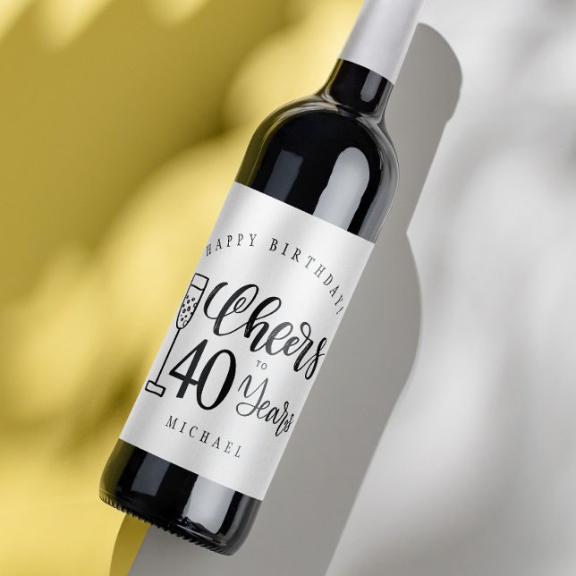 Cheers to men any age rustic happy birthday wine label (Creator Uploaded)