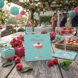 Cheers to [Name] Personalized Party  Square Paper Coaster
