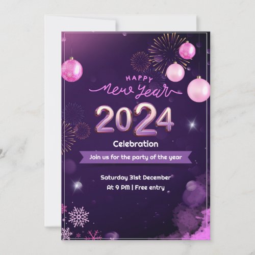 Cheers to New Beginnings A Spectacular New Year  Invitation