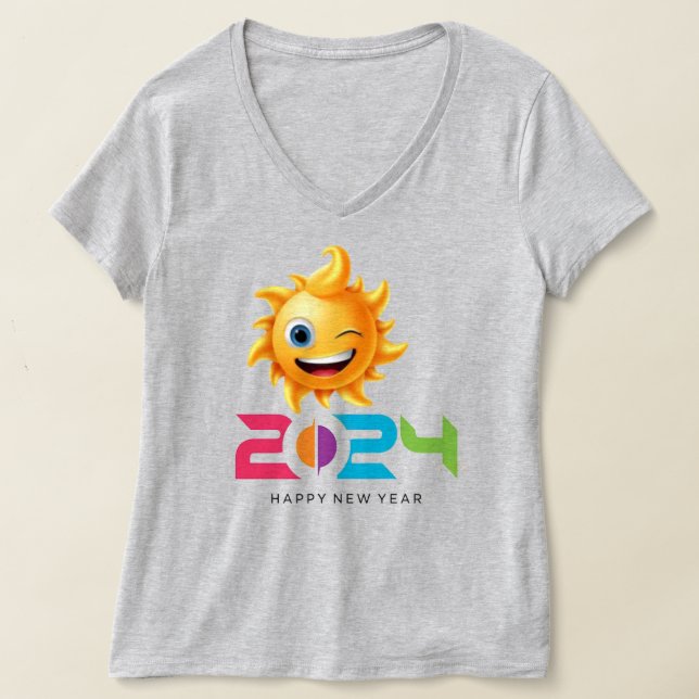 "Cheers to New Year Vogue 2024" T-Shirt (Laydown)