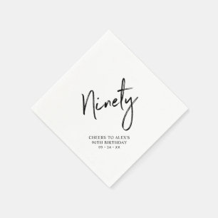 Cheers to Ninety Modern Adult 90th Birthday Party Napkins