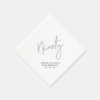 Cheers to Ninety Modern Silver 90th Birthday Party