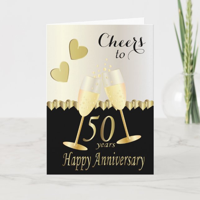 ⭐Cheers to Our 50th Anniversary | DIY Text Card (Front)