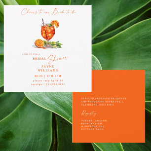 Cheers to Our Bride-to-be Aperol Square Bridal  Invitation