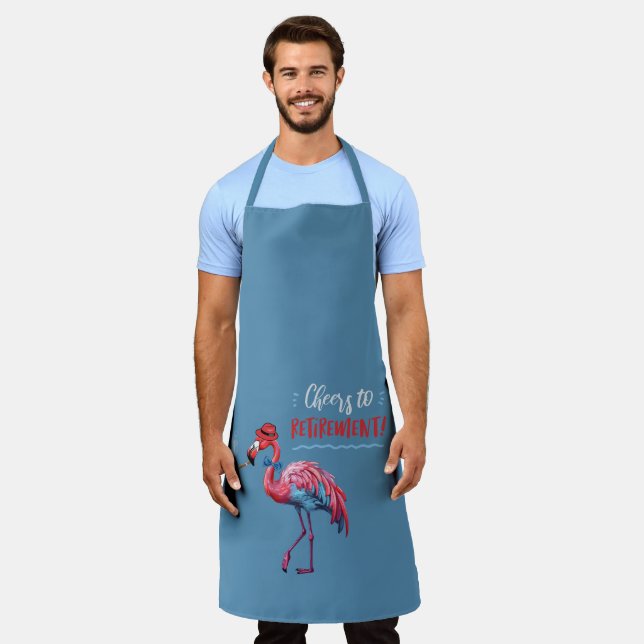Cheers to Retirement Dapper Flamingo Bowtie Cigar Apron (Worn)