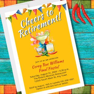 Cheers to Retirement Final Fiesta Colorful  Invitation