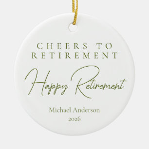 Cheers to Retirement Gift Ceramic Ornament