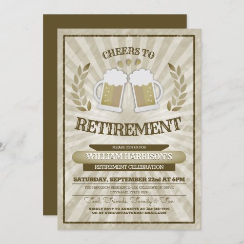 Cheers to Retirement Party Invitations