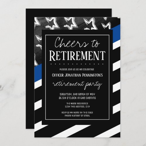 Cheers to Retirement Police Invitation