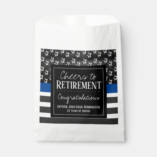 Cheers to Retirement Police Officer Favor Bag