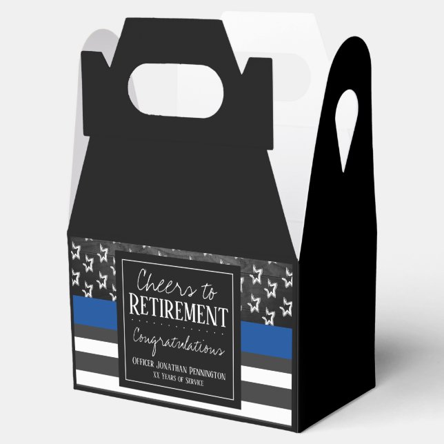 Cheers to Retirement Police Officer Favor Boxes (Opened)