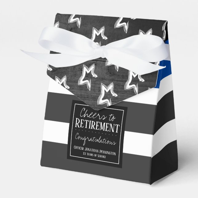 Cheers to Retirement Police Officer Favor Boxes (Front Side)