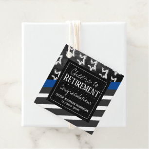 Cheers to Retirement Police Officer Favor Tags