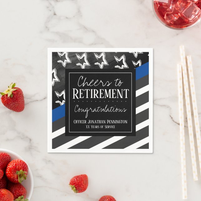 Cheers to Retirement Police Officer  Napkins (Insitu)