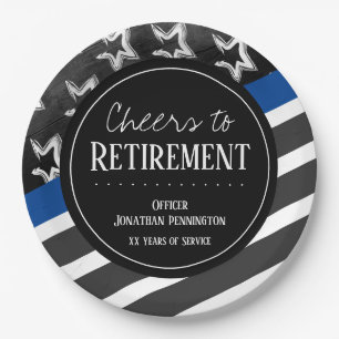 Cheers to Retirement Police Officer Paper Plates
