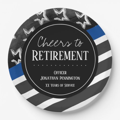 Cheers to Retirement Police Officer Paper Plates