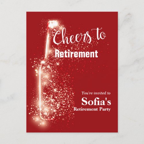 cheers to retirement Postcard invitation