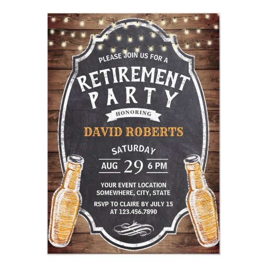 Cheers to Retirement Rustic Beer Party Invitation | Zazzle.com