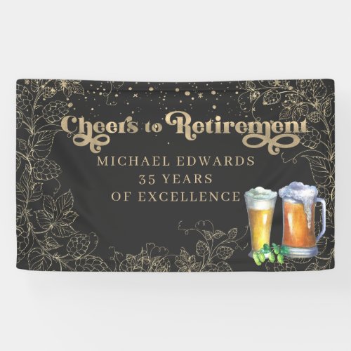 Cheers to Retirement  Vintage Beer Party Banner