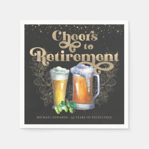 Cheers to Retirement Vintage Cheers & Beers Napkins