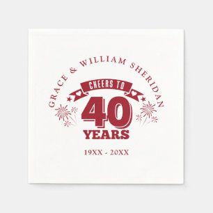 Cheers To Ruby 40th Wedding Anniversary Napkins
