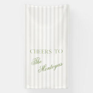Cheers to Sage Green & Beige Wedding Banner