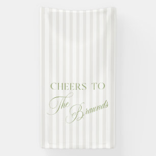 Cheers to Sage Green & Beige Wedding Banner