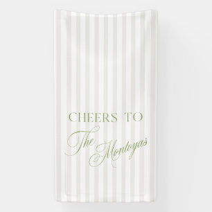 Cheers to Sage Green & Beige Wedding Banner