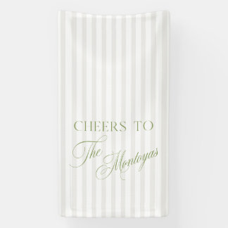 Cheers to Sage Green & Beige Wedding Banner