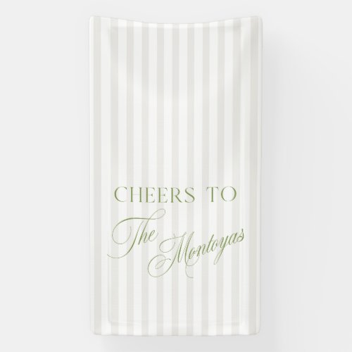 Cheers to Sage Green & Beige Wedding Banner