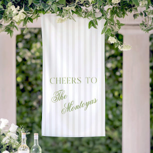 Cheers to Sage Green & Beige Wedding Banner