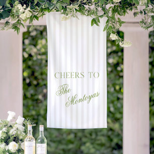 Cheers to Sage Green & Beige Wedding Banner