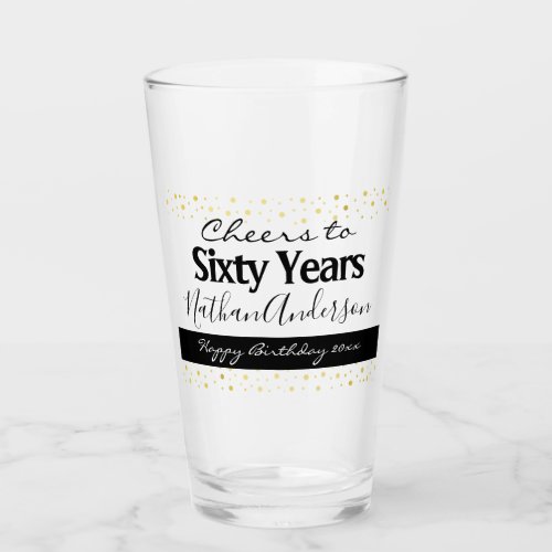Cheers to Sixty Years Personalized Birthday Shot G Glass