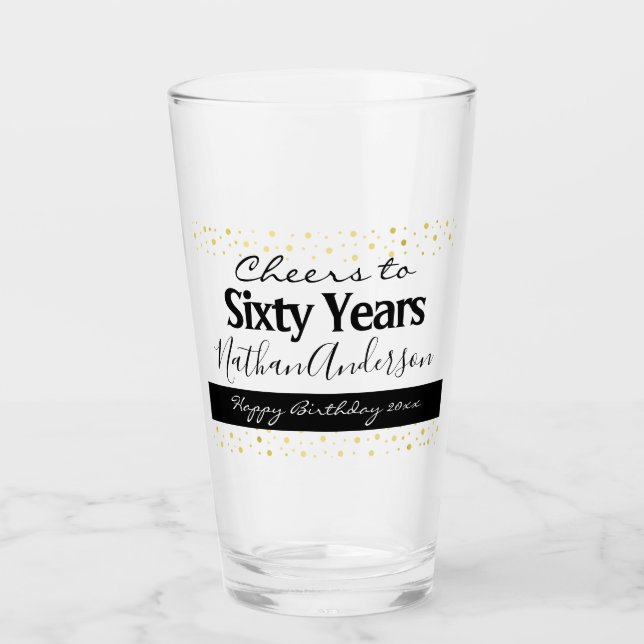 Cheers to Sixty Years Personalized Birthday Shot G Glass (Front)