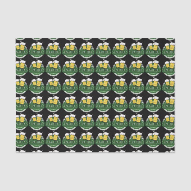 Cheers to St Patrick's Day Beer Mugs Tissue Paper (Front)