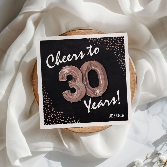 Cheers to the 30 Years! 30th Birthday Napkins (Creator Uploaded)