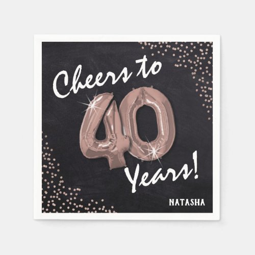 Cheers to the 40 Years 40th Birthday Napkins