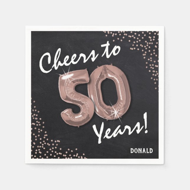 Cheers to the 50 Years! 50th Birthday Napkins (Front)