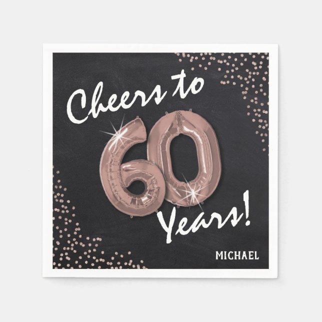 Cheers to the 60 Years! 60th Birthday Napkins (Front)