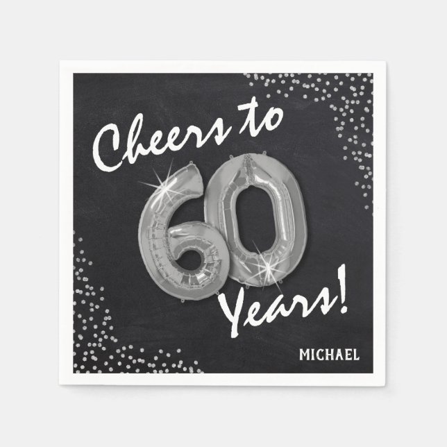 Cheers to the 60 Years! 60th Birthday Napkins (Front)