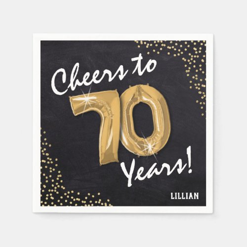 Cheers to the 70 Years 70th Birthday Napkins