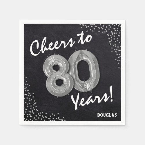 Cheers to the 80 Years 80th Birthday Napkins