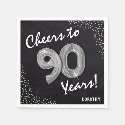 Cheers to the 90 Years 90th Birthday Napkins