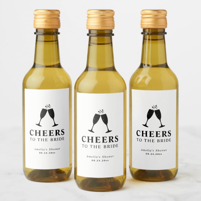 Cheers to the Bride Brunch & Bubbly Bridal Shower Wine Label (Bottles)
